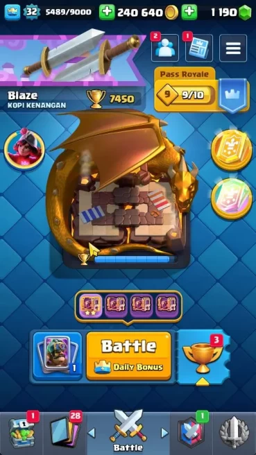 Lv 32|Trophy 7450|KTL 11|Limited Skin|Card 114| 1 Hero 4 EVO 3 Champ 20 Legendary 33 Epic 30 Rare 29 Common|Take Email(CR1353)