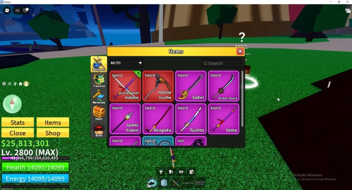 Blox Fruit|Lv2800| Ghoul V4| 2 Myth Weapon (Cursed Dual Katana & Hallow Scythe) + Sharkman Karate + 4 Legend Fruit | SS (RBL837)