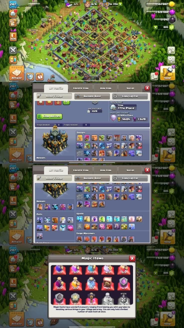 R129- TH17 Near Max | XP 247 | BK97 AQ100 MP72 GW75 RC50 | 12 Heroes Skins & 7 Epic Equipment | 100% Secure SCID | iOS & Android