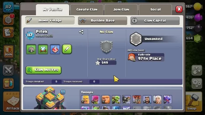 TH 14 - BH 7|Limited Skin|7654 Gems|LV 117|HH 7|BK 46,AQ 56,GW 41,MP 31,RC 22|CN ON|Protect OFF|TAKE MAIL(COC1950)
