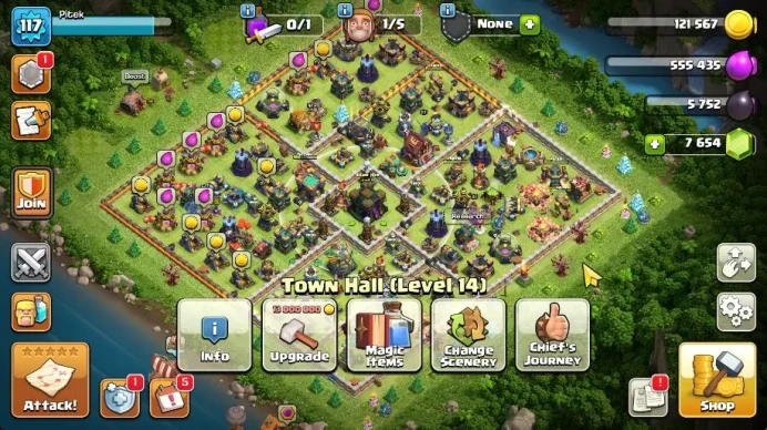 TH 14 - BH 7|Limited Skin|7654 Gems|LV 117|HH 7|BK 46,AQ 56,GW 41,MP 31,RC 22|CN ON|Protect OFF|TAKE MAIL(COC1950)