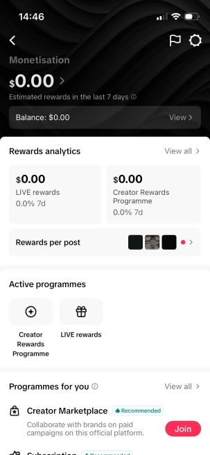 Instanly Delivery/ Monetized 11K Followers+140K Likes Account/ Creator Rewards Program Activated/ Live Stream/ Full Access