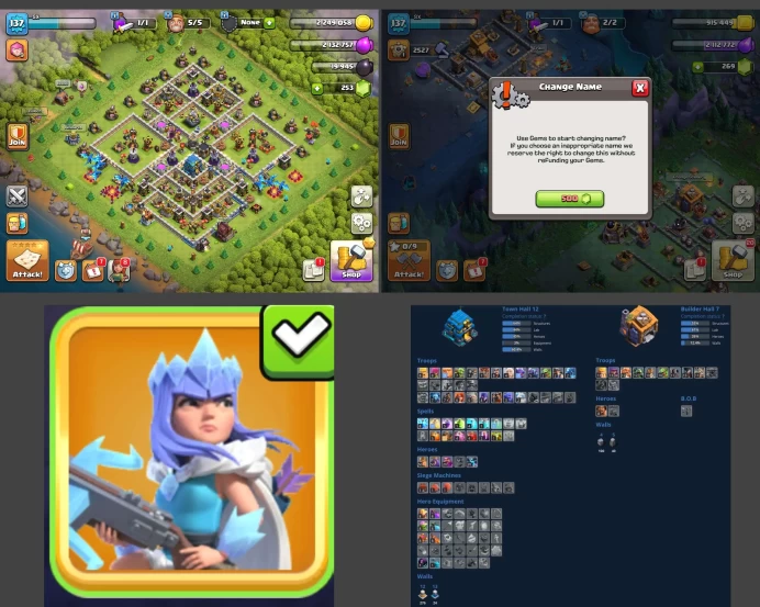 ■TH:12 (+50%) ■Heroes: K50 Q50 P20 W20 ■Skins:1 ■BH:7 ■Full Access ■Instant Delivery ■A4940