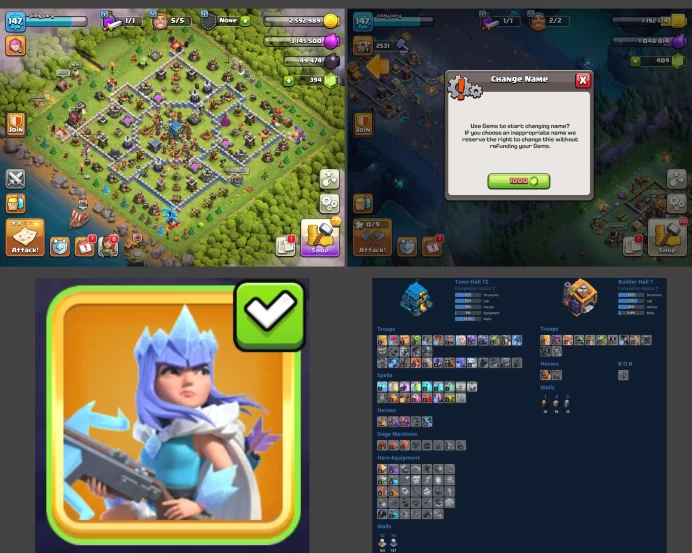 ■TH:12 (+60%) ■Heroes: K54 Q56 P30 W18 ■Skins:1 ■BH:7 ■Full Access ■Instant Delivery ■A4952