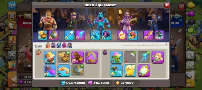 Townhall18_lvl+300! full-max-3hiro max-free change name : 2342