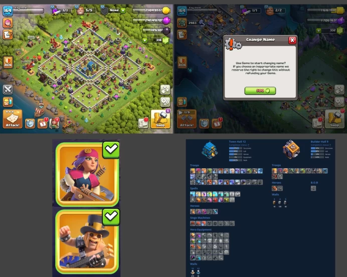 ■TH:12 (+60%) ■Heroes: K40 Q50 P20 W20 ■Skins:2 ■BH:9 ■Full Access ■Instant Delivery ■A4984