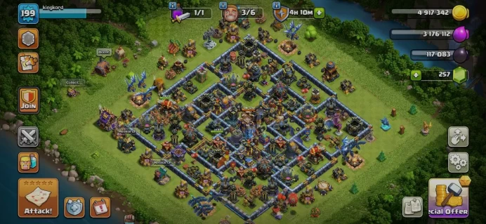 TH 18 - TH 17 Max, Defense Max TH 17, 3 Equipment Epic, Hero High Level, Change Name 500Gems, Magic Items