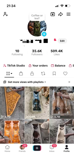 Instanly Delivery/ Monetized 35K Real Followers+500K Real Likes Account/ Creator Rewards Program Activated/Tiktok Shop For Creator/ Full Access