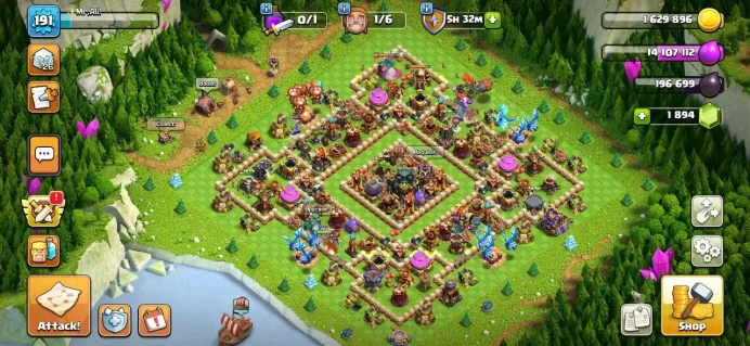 TH 17 - TH 16 Full Max, 9 Equipment Epic 3 Lv 27, 5 Hero Skin, Hero Max, Wall Max, Defense Max