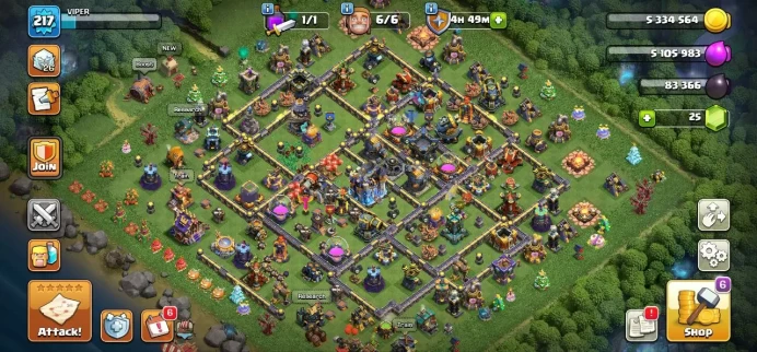 TH 17 Almost Max, Wall Max, 3 Equipment Epic, 2 Map Skin, 13 Hero Skin, Change Name 500Gems