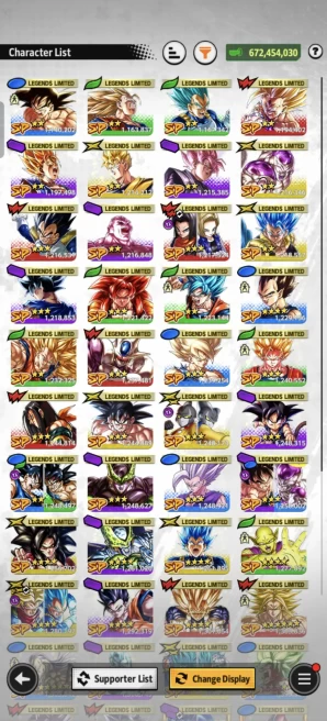 D912-IOS+Android-672 Millions Power+7 UL(SS4 Goku+SS4 Gogeta+SS Namek Goku+Turles)+44 Legends+Vip Equipment+Good Team GT+Fusions+Goku Uis+Meta