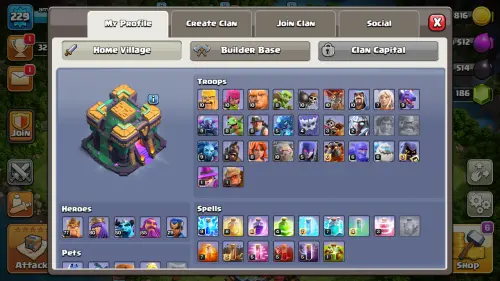 TH14| LVL229| Heroes(K77 Q80 M50 W55 R29) |BM30 | 1943War Stars| 6Skins| C111