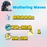 EU///Astrite:65000+|Lustrous Tide:70-120|Radiant Tide:10-30|1-10 weapons|Microsoft Mailbox/Email|safe and stable|Wuthering Waves