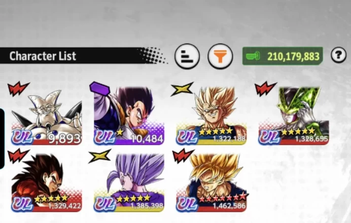 D910-IOS+Android-Good Acc-7 UL(SS4 Vegeta+Cell+Majin Vegeta+Beast Gohan)+63 Legends+Vip Equipment+Many Good Team+Vegito+53 Zenkai+Goku Uis+SS2