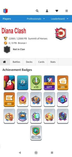 Level 73-KT15- 191 Emotes- 10 Level 16 Max Cards- 48 Level 15 Max Cards- 26 Evos- 2 Hero Cards- Lifetime Warranty- Immediate Delivery