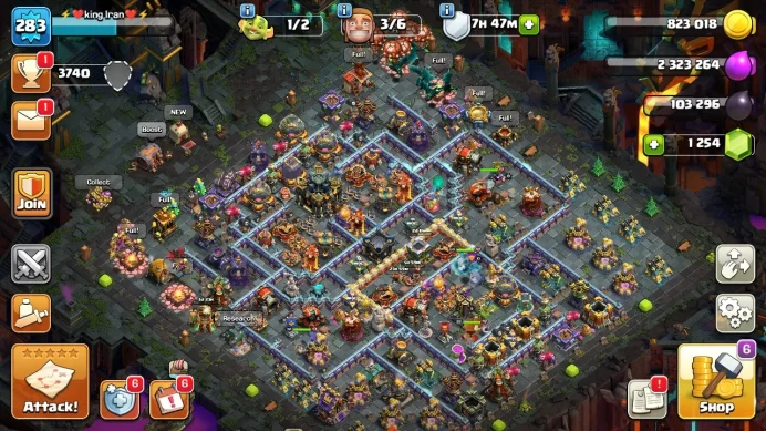 TH17| LVL283| Heroes(K83 Q95 M71 W60 R38)| 35BM| 1953War Stars| 8Skins| 265Medals | C105