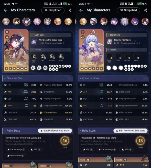 All Platform - EU - Level 70 - 50 Character 31 5'Star - 31 Weapon 5'Star - Castorice - Cipher - The Dahlia - Acheron - Hysilens - Code1224