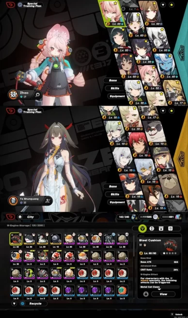 All Platform - EU - Level54 - 22 Character 9 5'Star - 4 Weapon 5'Star - Zhao - Ye Shunguang - Diyalin - Elen - Astra - Code1233