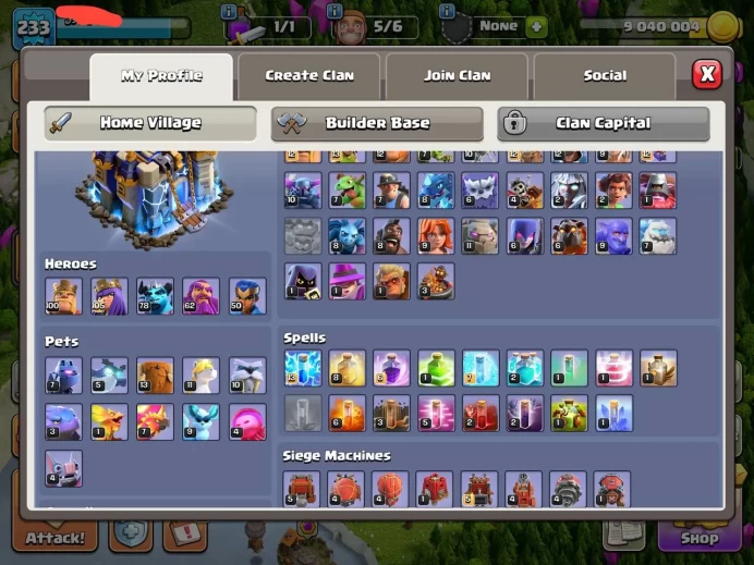 Th 18 max/Hero(100.105.78.62.50) wall 18/ Defend max/ level 233/Lifetime warranty(C2155)