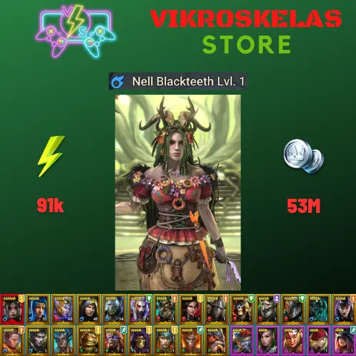 Starter with Mythical - Nell : 91k energy / 53 mln coins / Staltus, Arix, Ninja + 19 Login Legendaries / Geomancer