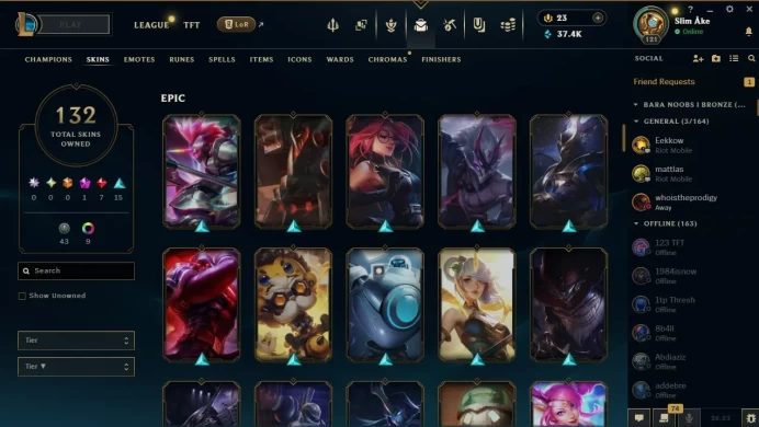League Account: 132 Skins | Full Access | Instant Delivery!