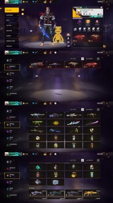 iOS/Android- Global - Level 62 - Rank Platinum - Set 76 - Emote 27 - Weapon 211 - Artifact 4 - Mythic 30 - Epic 54 - Code1220