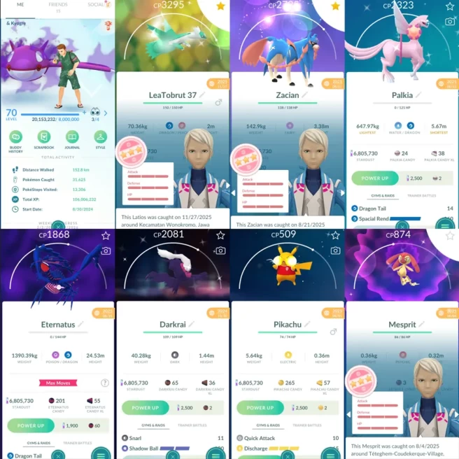1957 Level 70 Eternatus Zacian100 Shundo Latios Shundo Mesprit