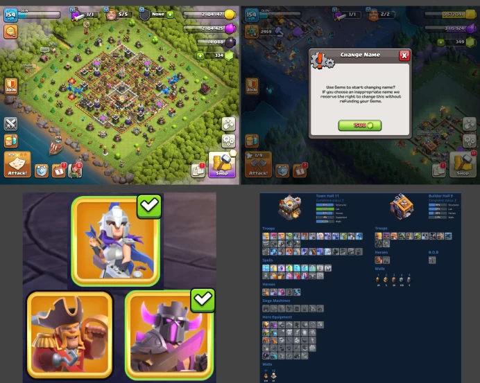 ■TH:11 (+85%) ■Heroes: K48 Q50 P20 W20 ■Skins:3 ■BH:9 ■Full Access ■Instant Delivery ■A5056