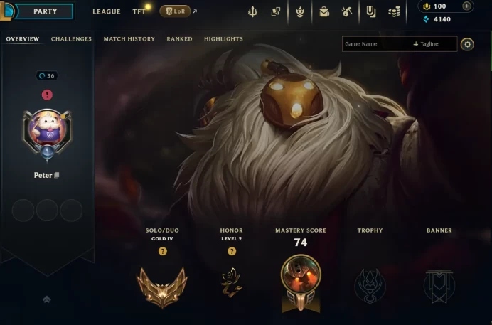 [EUW] S16! - SPLIT 1! - Gold 4 - 3 Win 2 Lose 60 Wr - 4.1K Be - Honor 2 - Instant Delivery