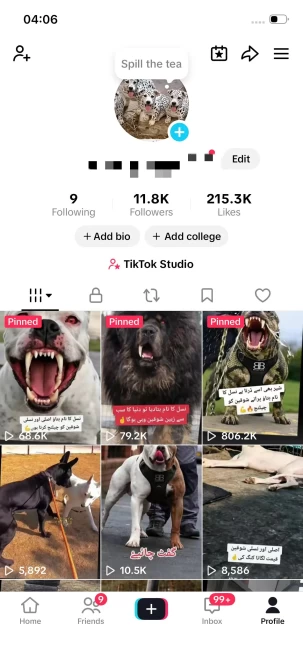 Instanly Delivery/ Monetized 11K Real Followers+210K Real Likes Account/ Creator Rewards Program Activated/ Live Stream/ Full Access