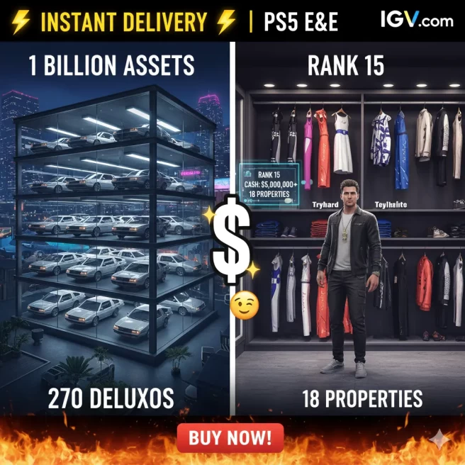 PS5 | 1 BILLION WEALTH | Rank 15 | 270x Deluxo Savings | 20+ Custom Outfits | Full Access | INSTANT DELIVERY