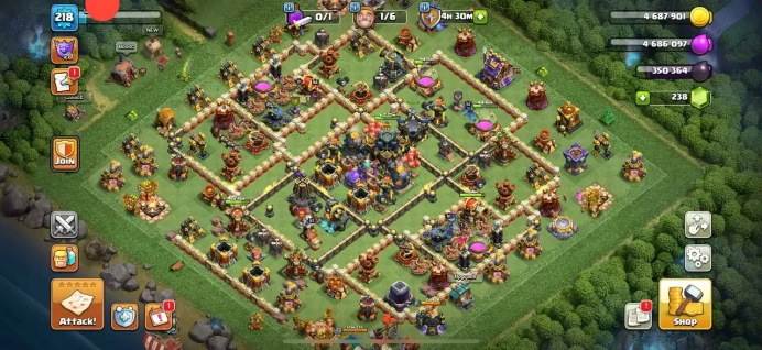 Th 17 max/Hero(87.95.61.66.41) Wall 16.17/Defend max/300 medal league 1 skin map/Lifetime warranty (C2162)