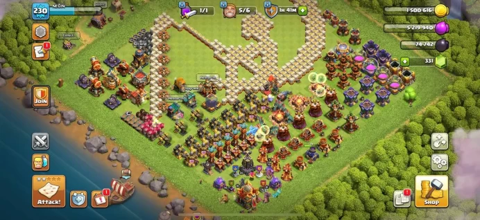 Th 16 max/Hero(81.95.67.70.45) wall max(16) Defend max/189 medal league /Level 230/Lifetime warranty (C2160)