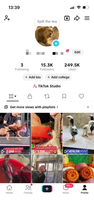 Instanly Delivery/ Monetized 15K Followers+240K Likes Account/ Creator Rewards Program Activated/ Live Stream/ Full Access