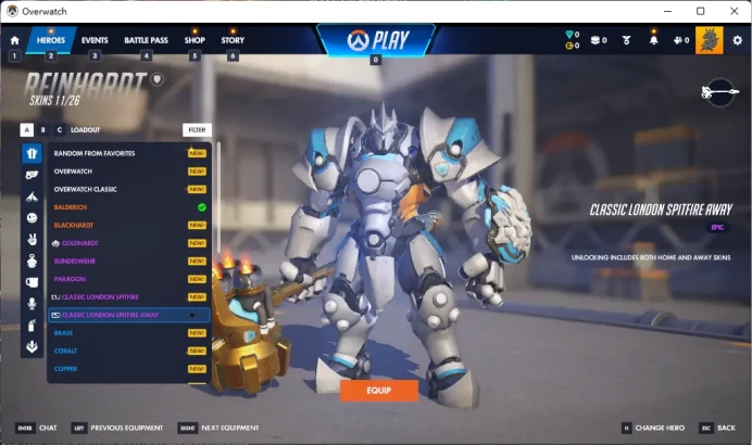 CLASSIC LONDON SPITFIRE AWAY / Full Mail Access / see the picture / Please Read Description / aaeid