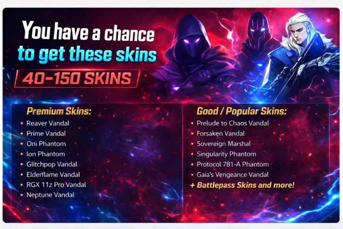 Na / Valorant / FULL ACCESS 40-150 SKINS / Top Skins