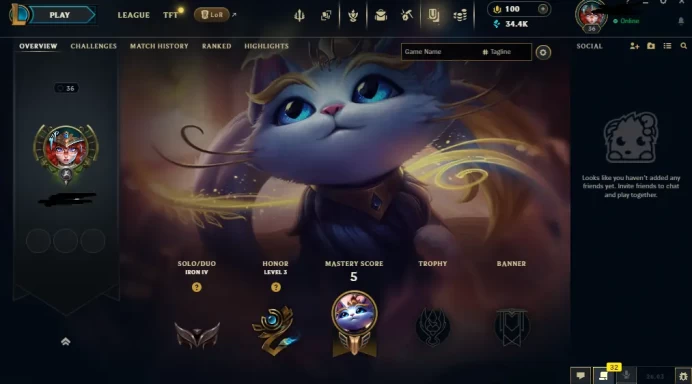 EUW - SAFE SEASON16 IRON 4 0LP | 34400 BE | PLACEMENTS DONE | 0W 20L | INSTANT DELIVERY | LOW MMR | UNVERIFIED EMAIL | IRON IV | #2823
