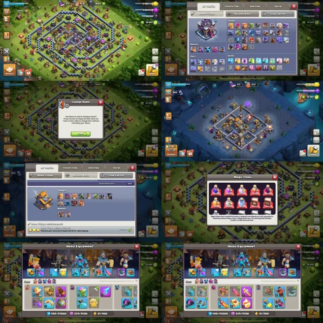 Clash of Clans Lv221 | TH15 | Very High Gems(26000) | Hero Equipment | Magic Items -Code194