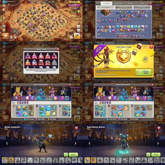 TH16 Max Level 227 | Wild West Scenery | Full Epic Hero Equipment | Anime Champion • Dark Minion Queen