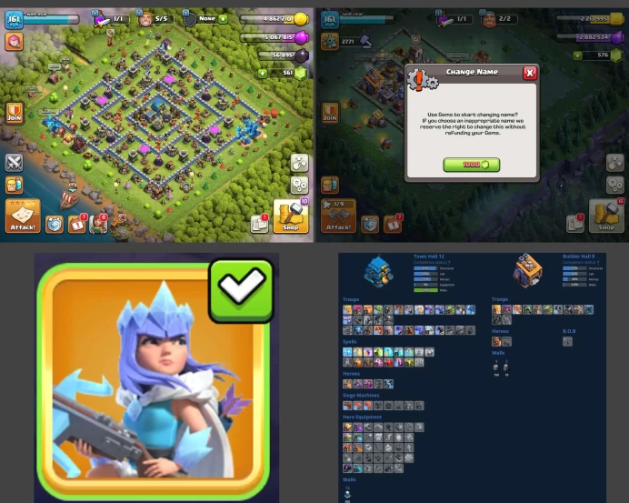 ■TH:12 (+80%) ■Heroes: K58 Q58 P30 W31 ■Skins:1 ■BH:8 ■Full Access ■Instant Delivery ■A5222