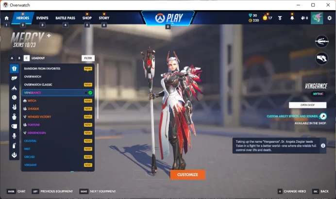 MERCY / SEOUL DYNASTY AWAY / GENJI /  Full Mail Access / see the picture / Please Read Description / 7123