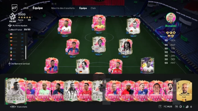 [Code 9327] ULTIMATE END-GAME ACCOUNT | 98 OVR | Full 99 Squad: CR7, Mbapp￩, Pel￩, Messi & R9"