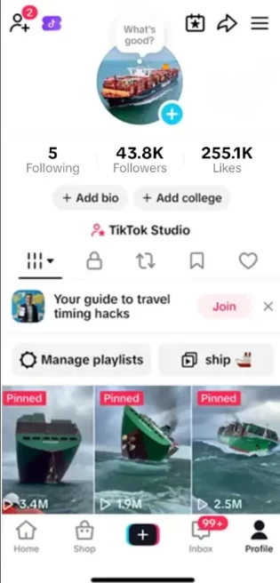 Instanly Delivery/ Monetized 43K Real Followers+255K Real Likes Account/ Creator Rewards Program Activated/ Live Stream/ Full Access