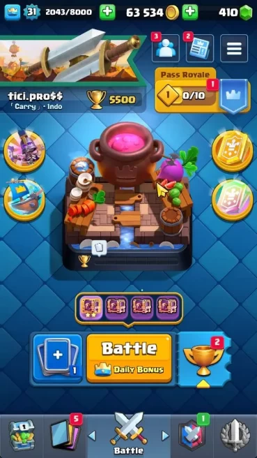 Lv 31|Trophy 5500|KTL 11|Limited Skin|Card 111| 1 HERO 2 EVO 19 Legendary 33 Epic 30 Rare 29 Common |Take Email(CR1409)