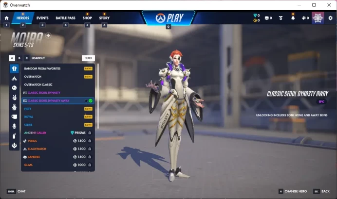 CLASSIC SEOUL DYNASTY AWAY / Full Mail Access / see the picture / Please Read Description / mlskb