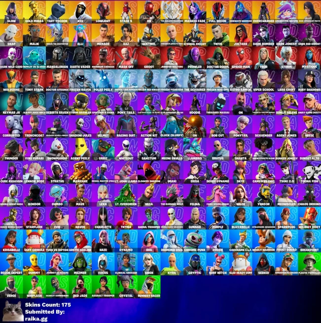 [3in1] / Instant • FN (All Platforms) • 175 skins • Glow • Gold Midas • Leviathan Axe • Candy Axe • Laugh Emote • Full Access • 2 Gifts