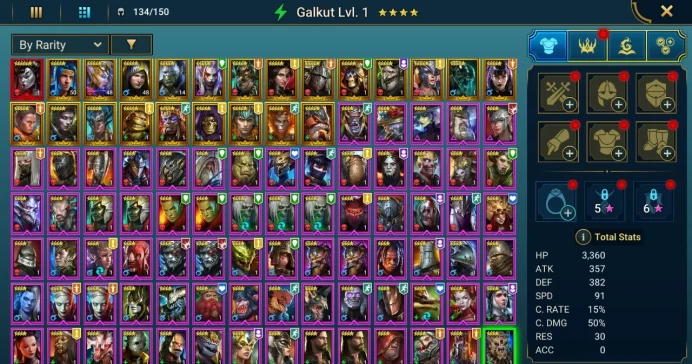 Starter with Mythical - Lady Mikage : 89k energy / 60 mln coins / Kantra, Arix, Ninja + 19 Login Legendaries / Madame Serris