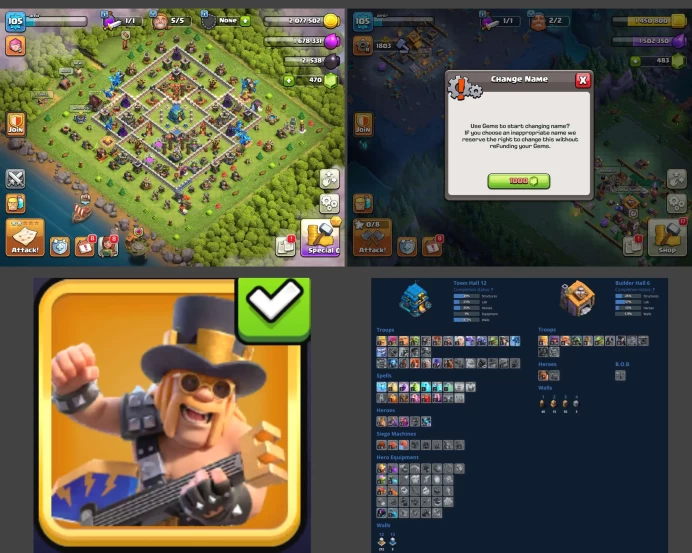 ■TH:12 (+35%) ■Heroes: K37 Q42 P20 W12 ■Skins:1 ■BH:6 ■Full Access ■Instant Delivery ■A5260