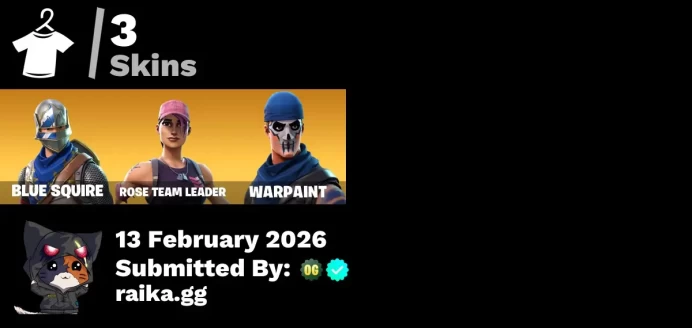 FA- PSN/XBOX/PC 3 skins | OG STW | Blue Squire | Pursuit | Skirmish | Squire Shield | Clawz Retro | Ol' Woody | Rose Glow | Mean Streak | 2100 V