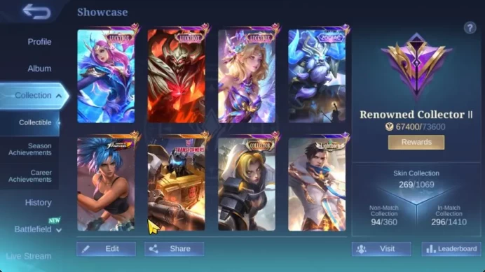 Hero 131 Skin 269|High Glory 62|Transf Roger,LBox[Lunox,Odette,Zhask],Zodiac Minotaur,4 DT,2 Venom|TakeEmail|CheckSS|(MLBB1985)